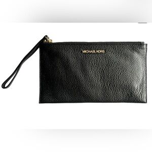 Michael Kors Black Leather Wristlet